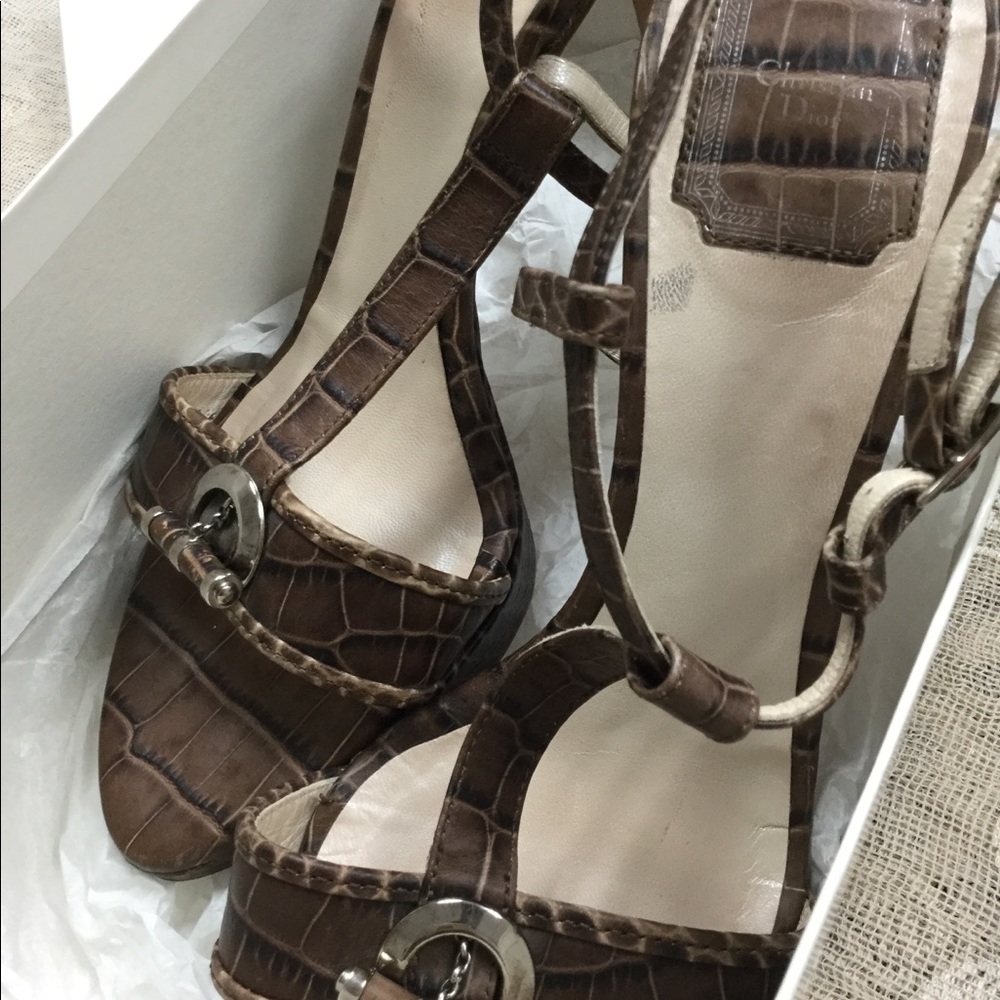 Dior croc embossed leather Platform - Picture 7 of 8